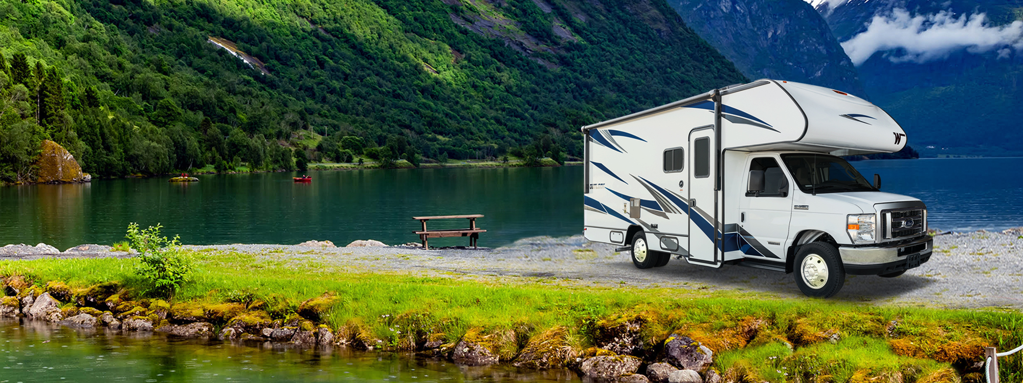 RV parked in a scenic spot